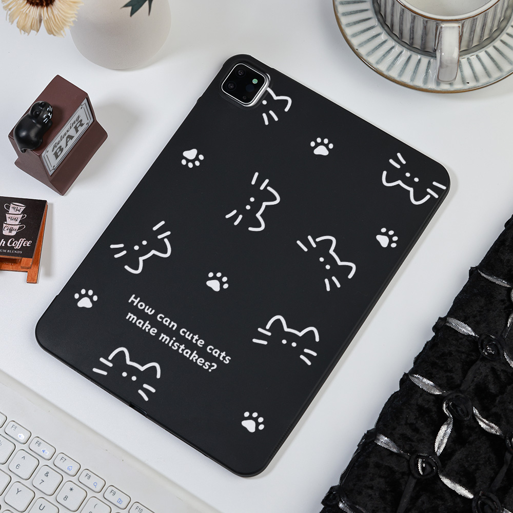 Poco Tablet Accessories - Aesthetic Simple White Line Cat Quote
