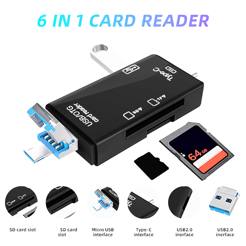 USB Type C Card Reader 6 in 1  - Tablet Reading Accessories review and price