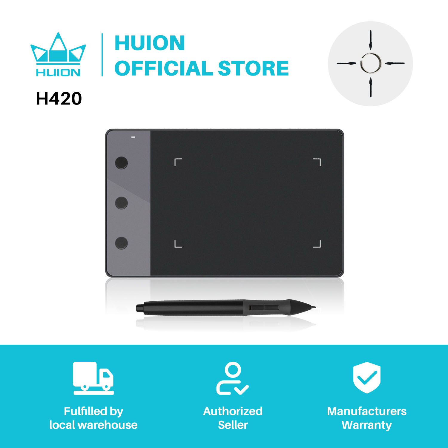 New HUION H420 Graphics Tablet - Huion Tablet Accessories review and price