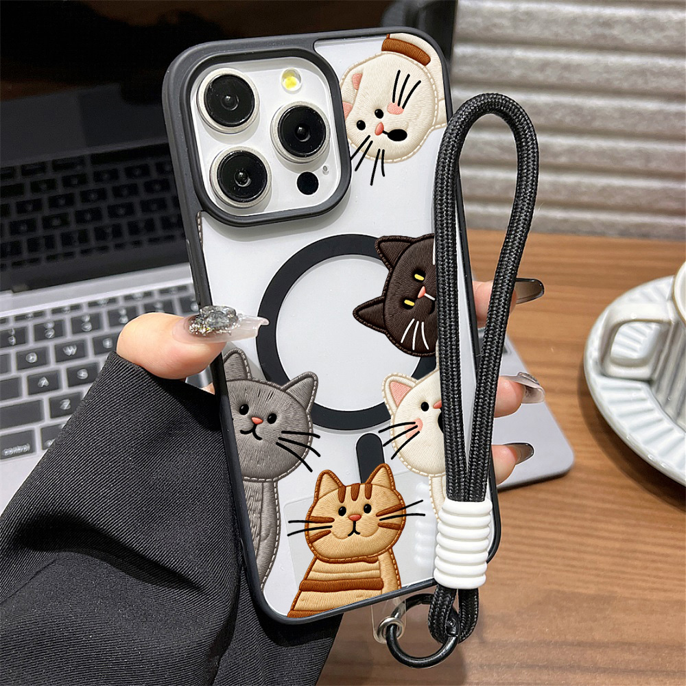 Cute Faux Embroidery Cat Phone - Apple Iphone 15 review and price
