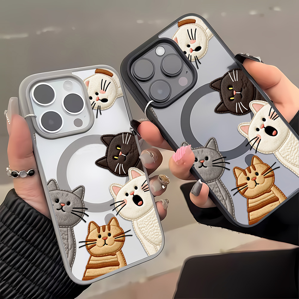 Cute Faux Embroidery Cat Phone - Apple Iphone 15 review and price