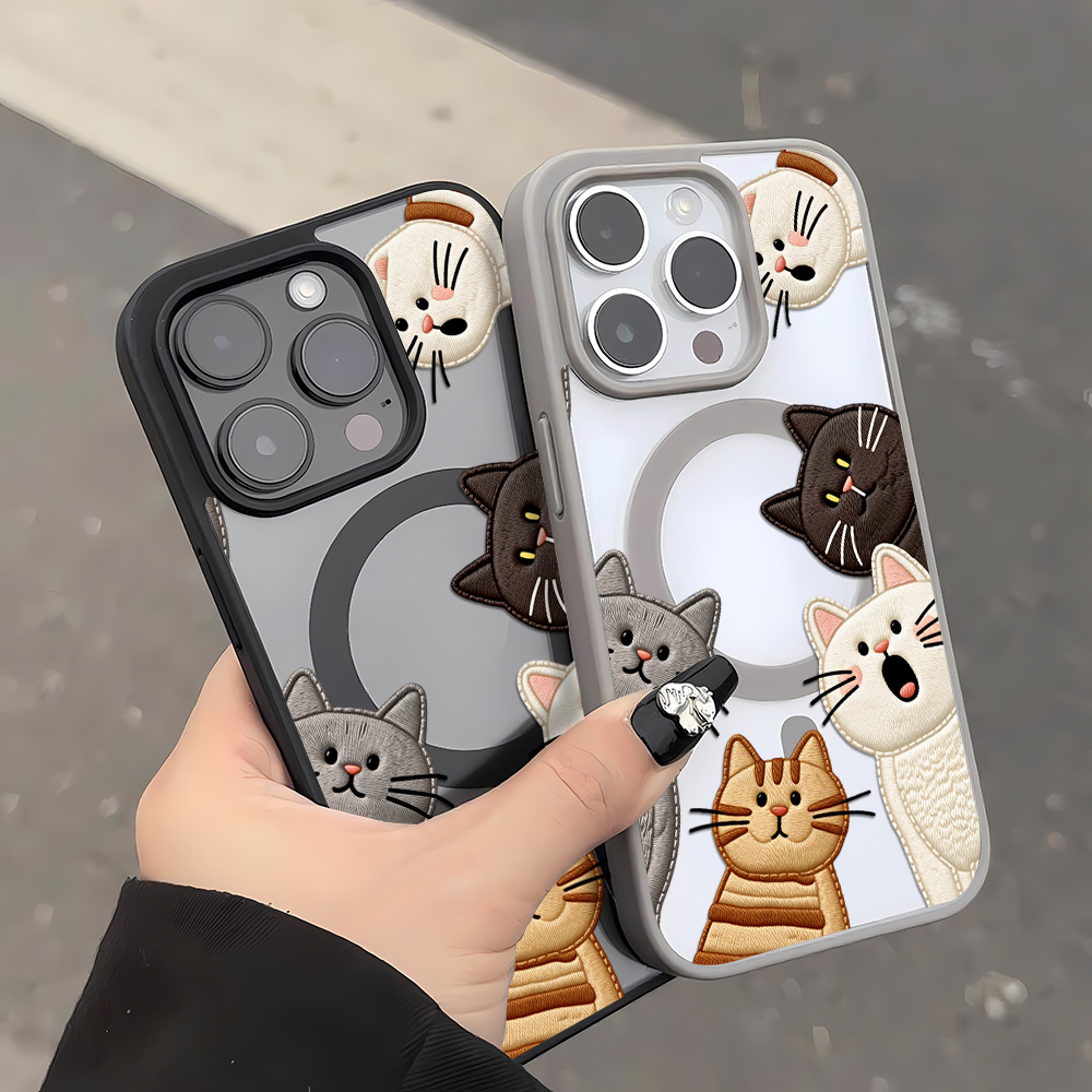Cute Faux Embroidery Cat Phone - Apple Iphone 15 review and price