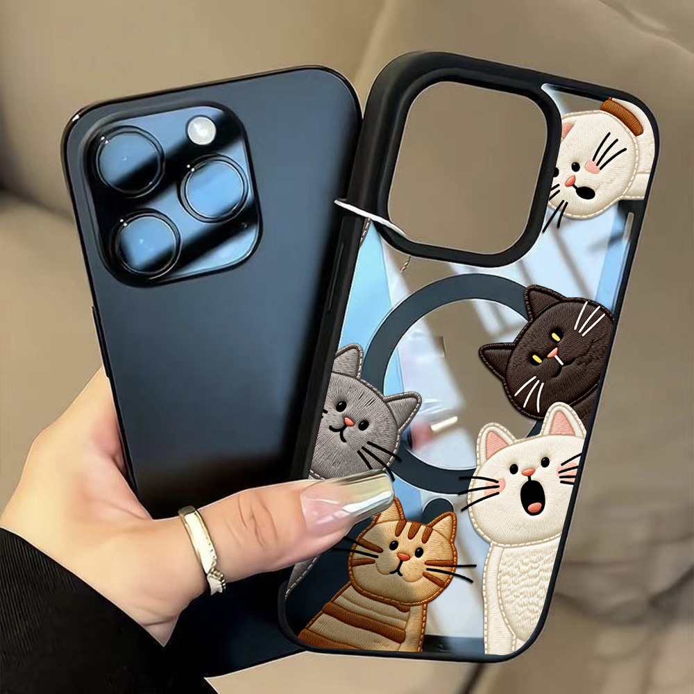 Cute Faux Embroidery Cat Phone - Apple Iphone 15 review and price